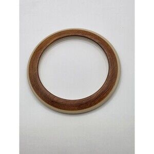 Wood And Plastic Bangle Bracelet Brown and Cream
